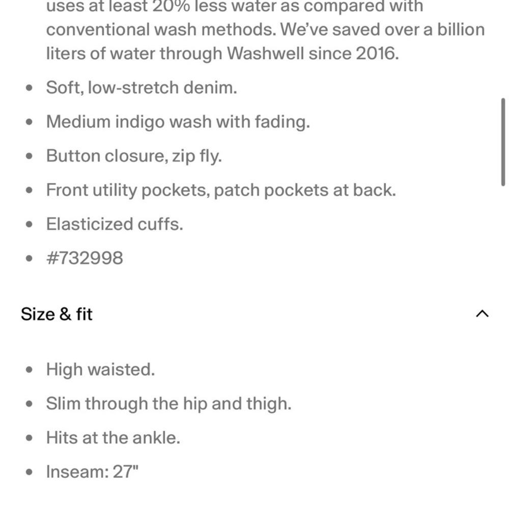 NWT GAP High Rise Denim Girlfriend Utility Joggers Small - Picture 5 of 14